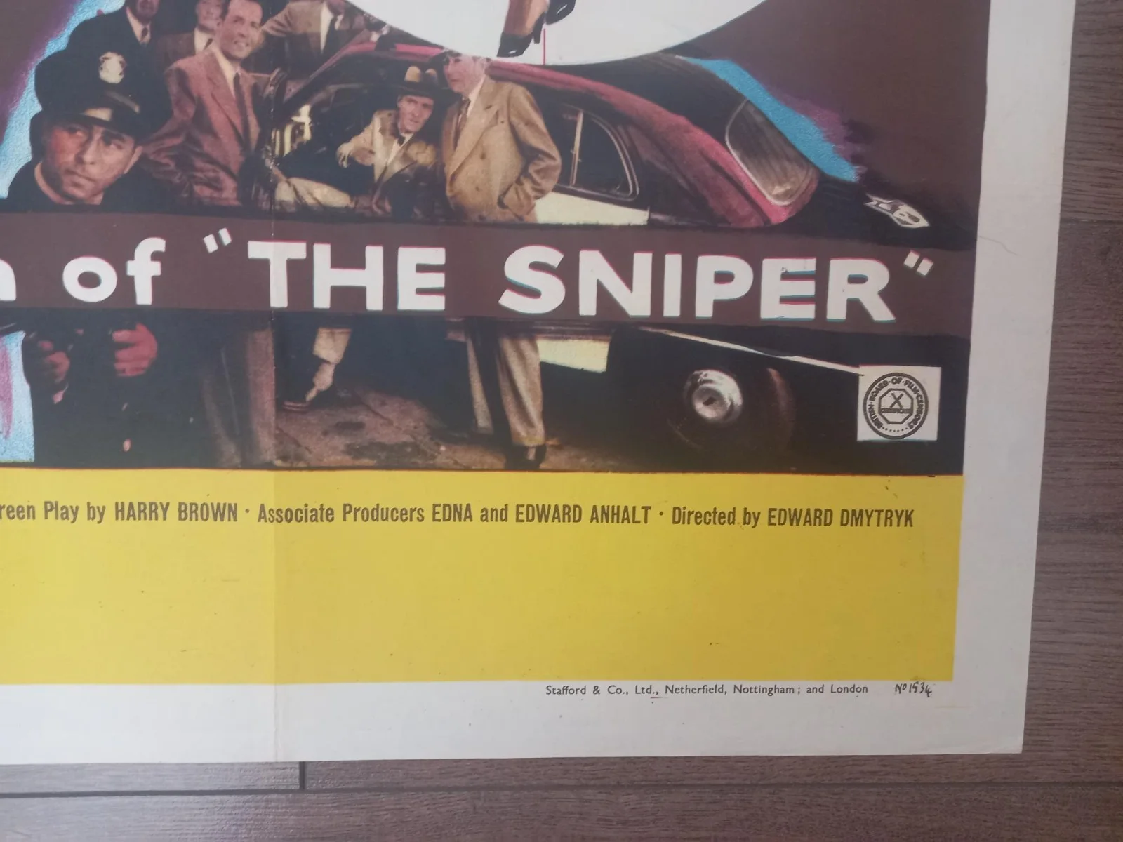 THE SNIPER 1952 BRITISH QUAD POSTER ARTHUR FRANZ ADOLPHE MENJOU MARIE WINDSOR, изображение 5