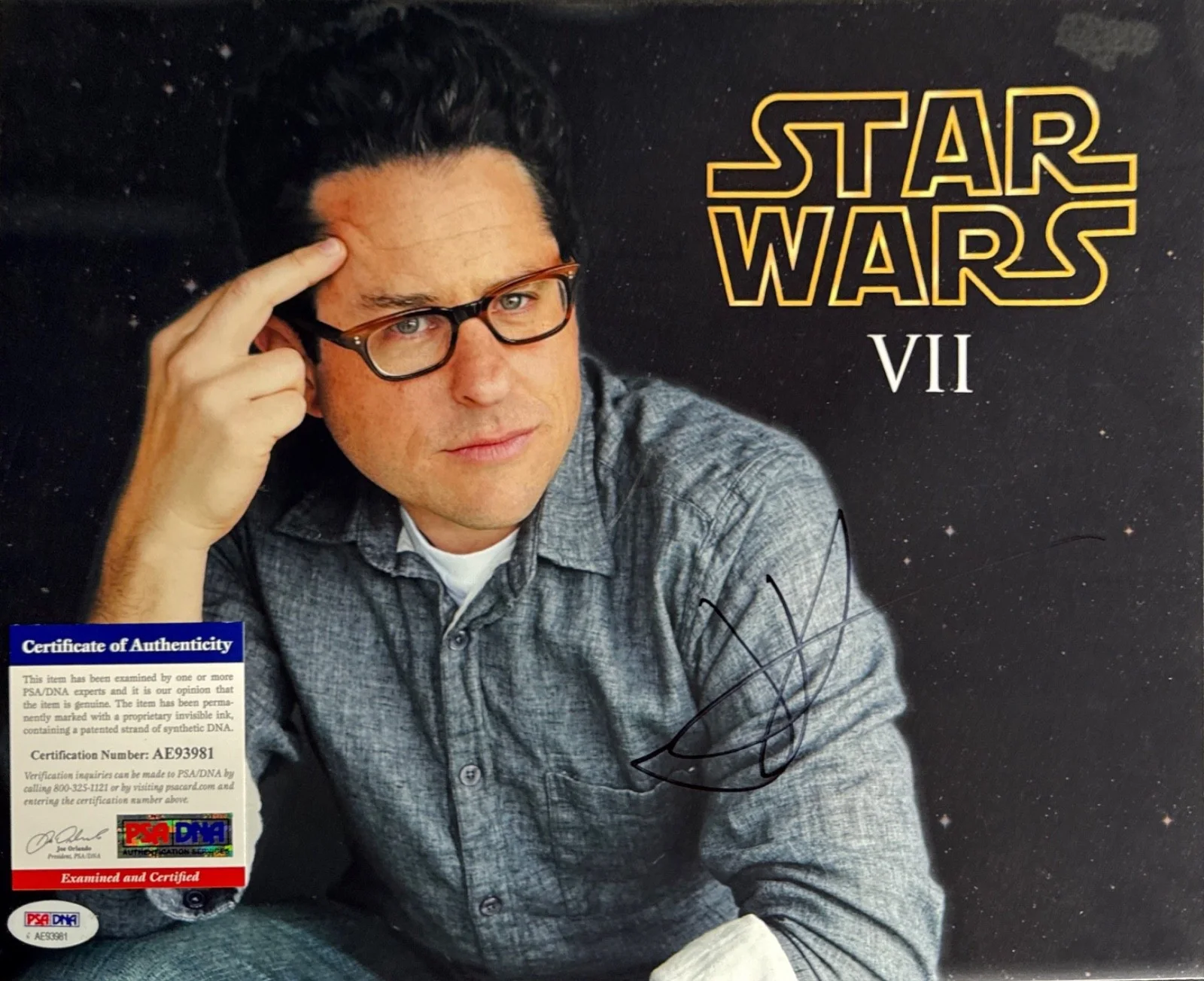 JJ Abrams — JJ Abrams Signed 11x14 Star Wars Photo Director PSA AE93981, изображение 2