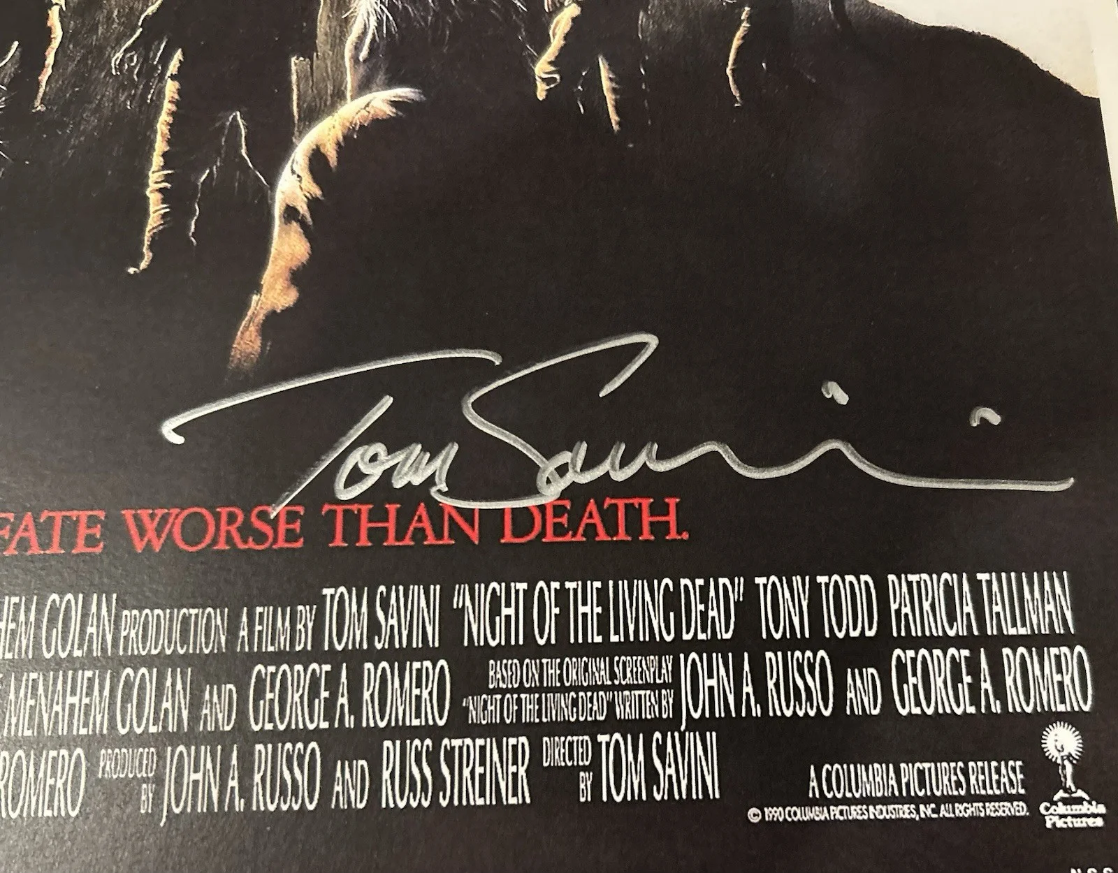 Tom Savini — Tom Savini Signed Night of the Living Dead 11x17 Poster Photo w/ COA, изображение 2