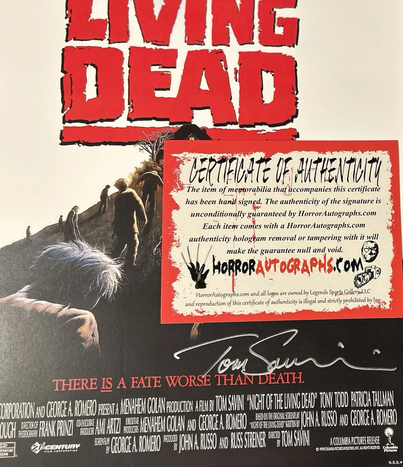 Tom Savini — Tom Savini Signed Night of the Living Dead 11x17 Poster Photo w/ COA, изображение 3