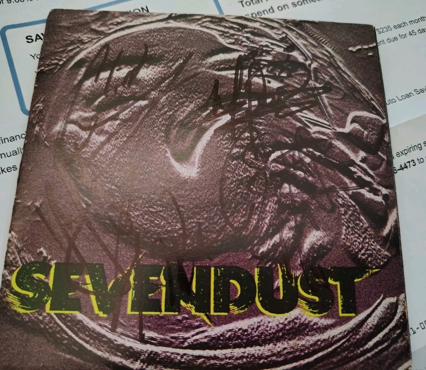 Sevendust Signed Cd Booklet All 5 Members Autographed 1st Cd All Proof. Proof, image 2