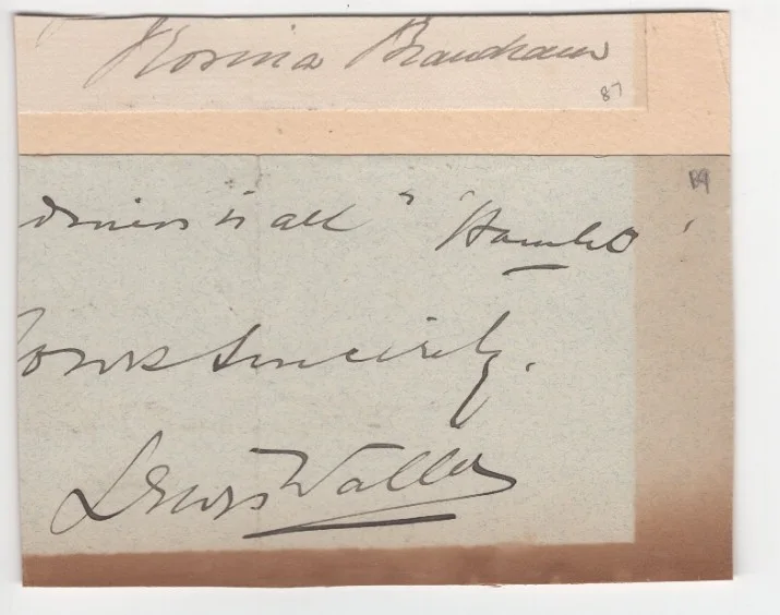 Louis N. Parker Signed Quote Ca. 1900 / Autographed British Dramatist & Composer, image 2
