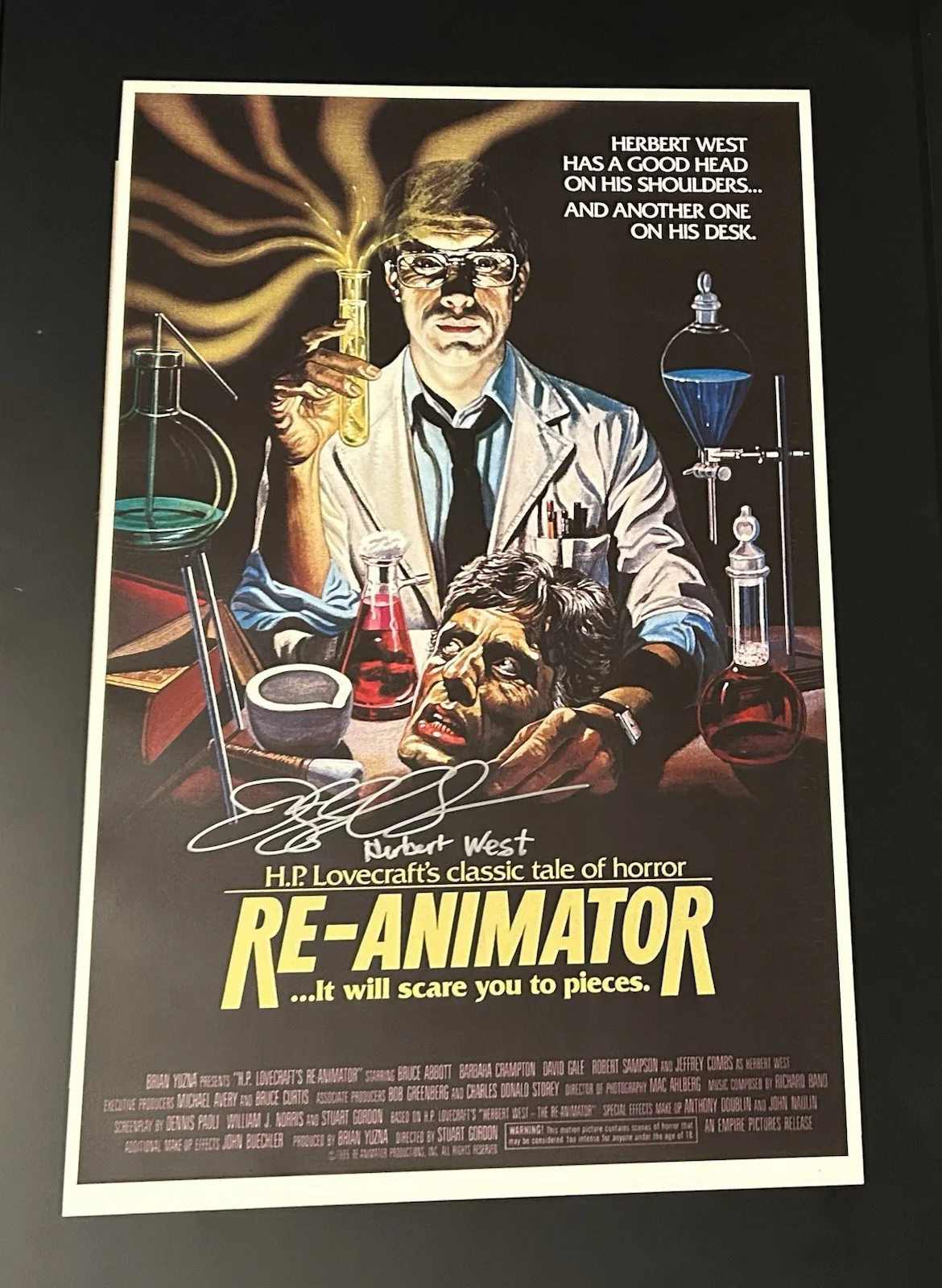 Jeffrey Combs — Jeffrey Combs Signed Re-Animator 11x17 Poster Photo Autograph w/ COA