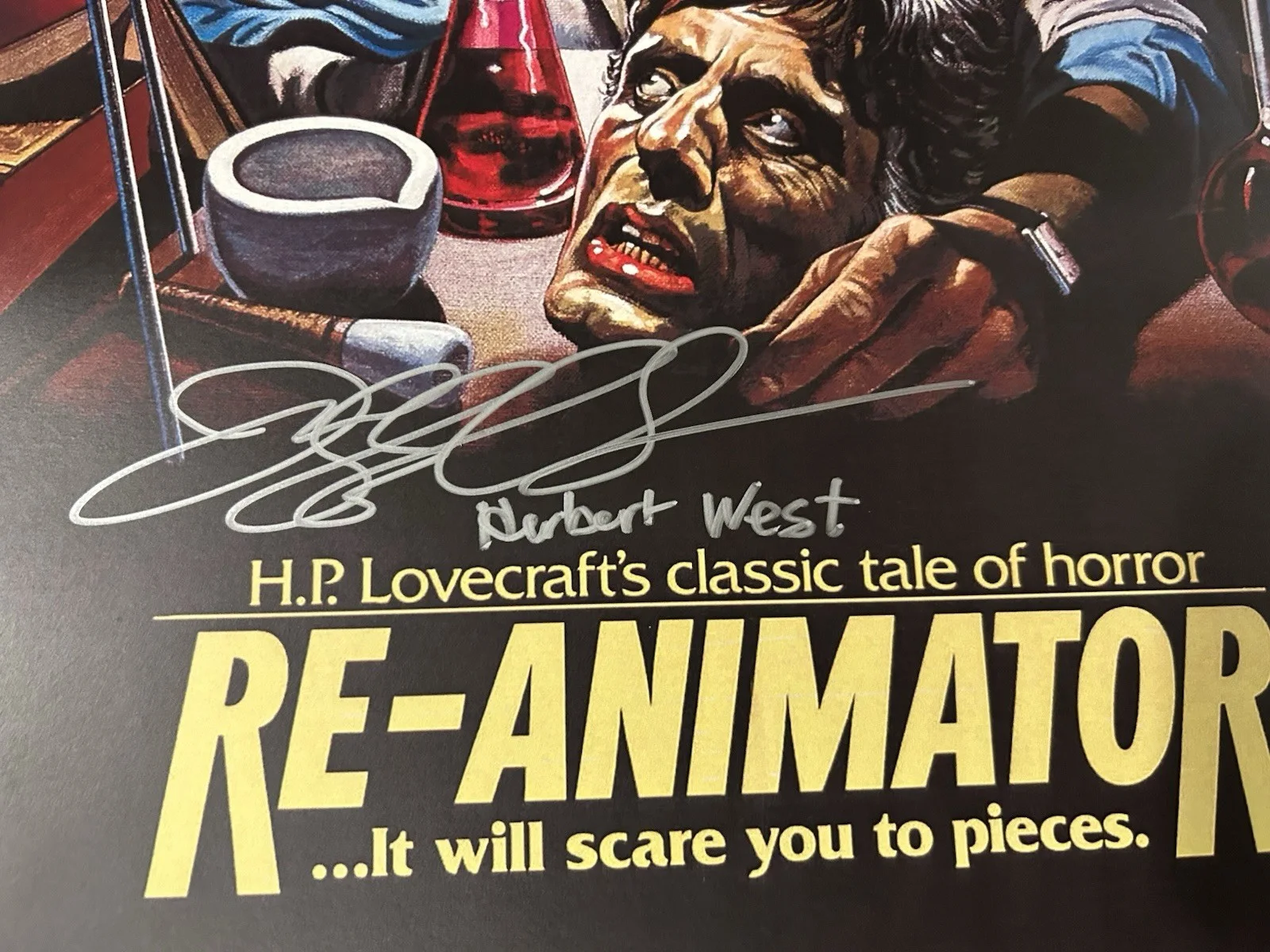 Jeffrey Combs — Jeffrey Combs Signed Re-Animator 11x17 Poster Photo Autograph w/ COA, изображение 2