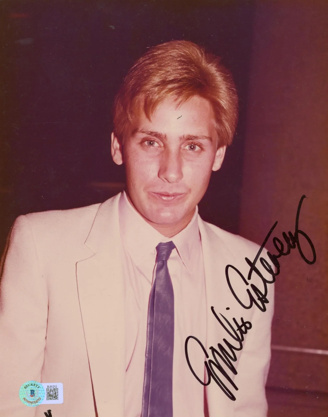 Emilio Estevez — Emilio Estevez The Breakfast Club Authentic Signed 8x10 Photo BAS #BL81212, image 3