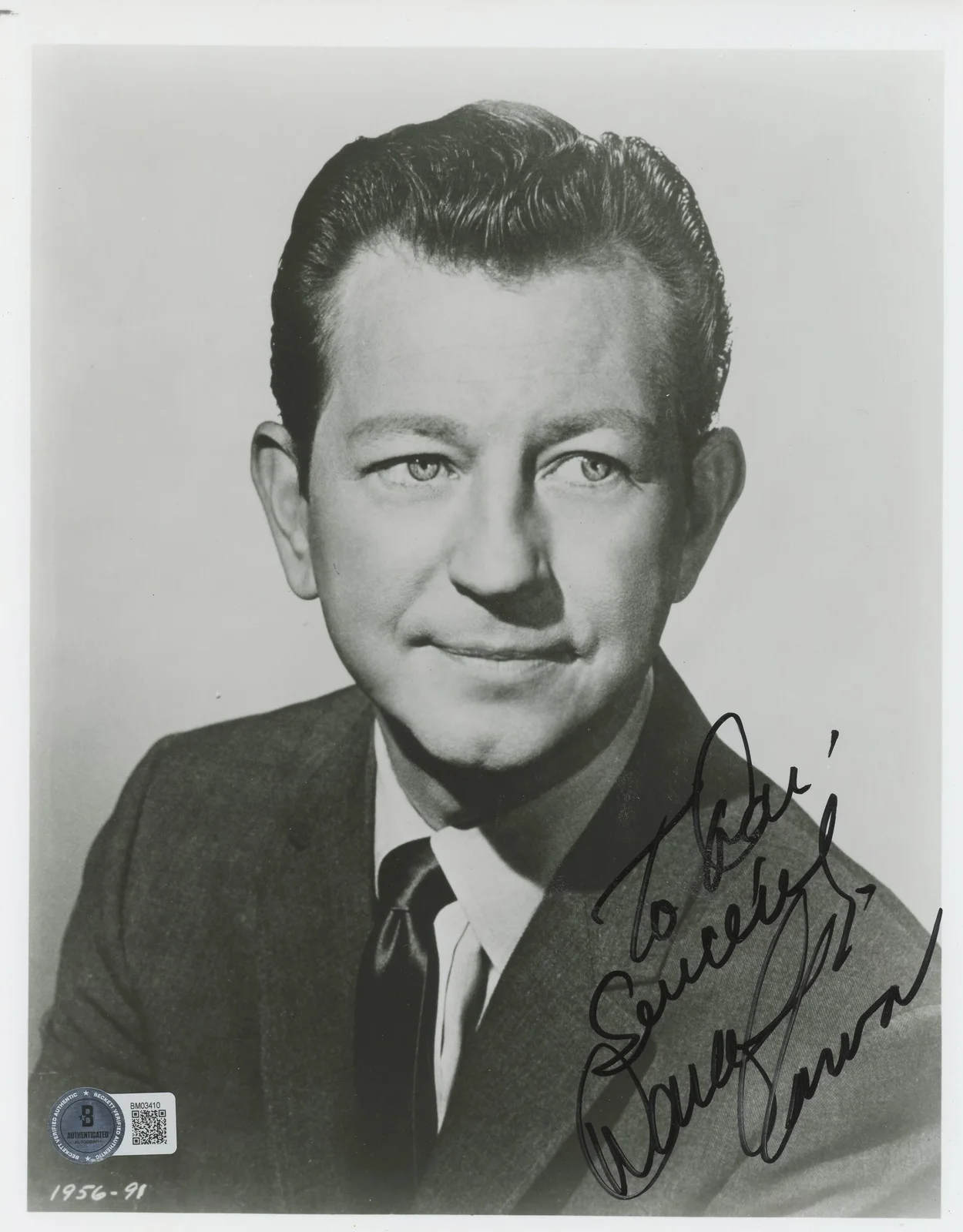 Donald O'Connor — Donald O'Connor Singin' in the Rain "Sincerely" Signed 8x10 Photo BAS #BM03410