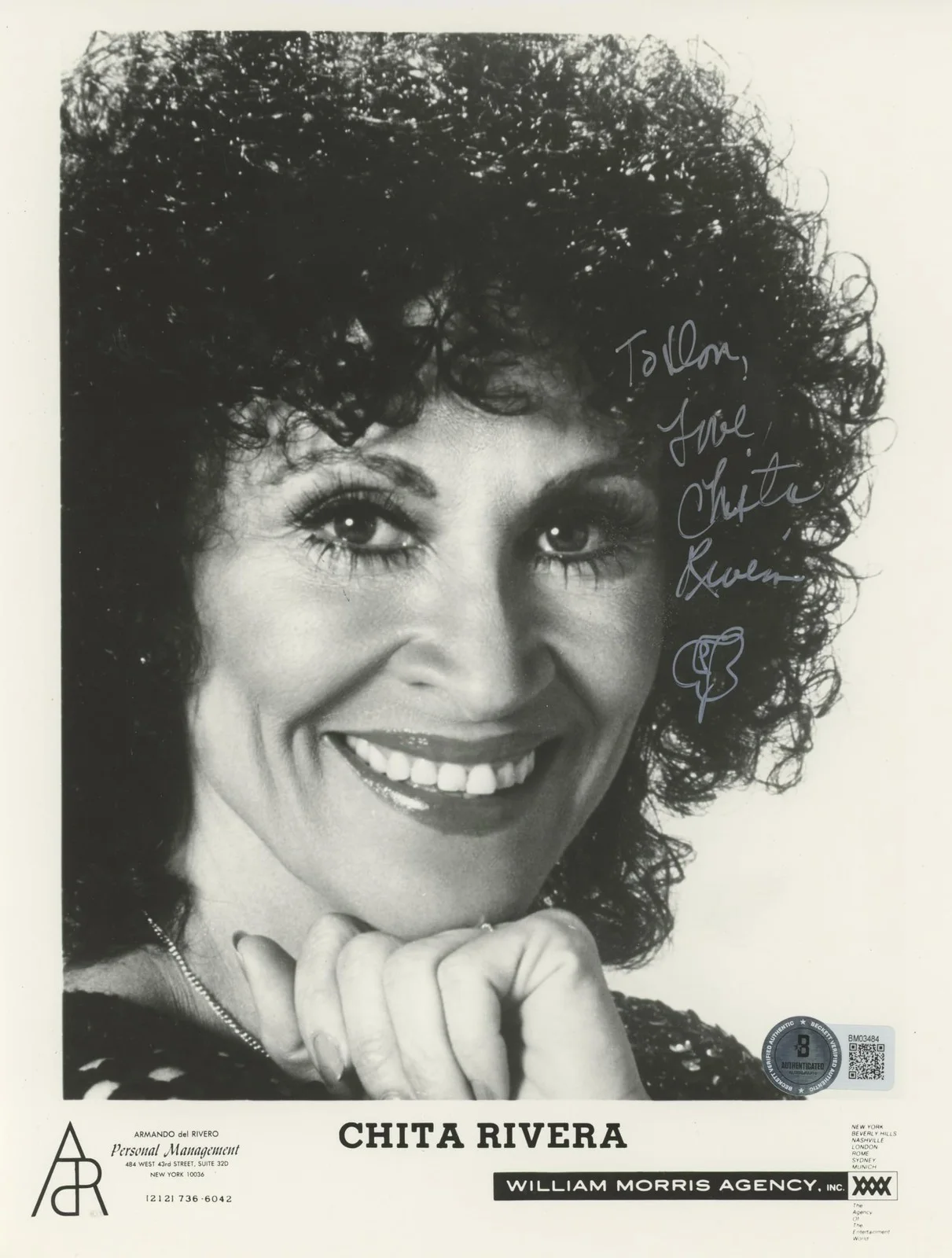 Chita Rivera — Chita Rivera Chicago "Love" Authentic Signed 8x10 Photo Autographed BAS #BM03484, image 3
