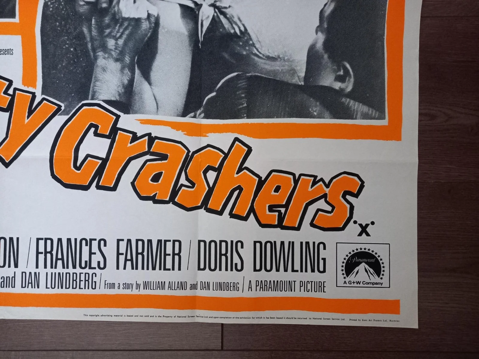 THE PARTY CRASHERS 1958 BRITISH QUAD POSTER MARK DAMON CONNIE STEVENS, изображение 5