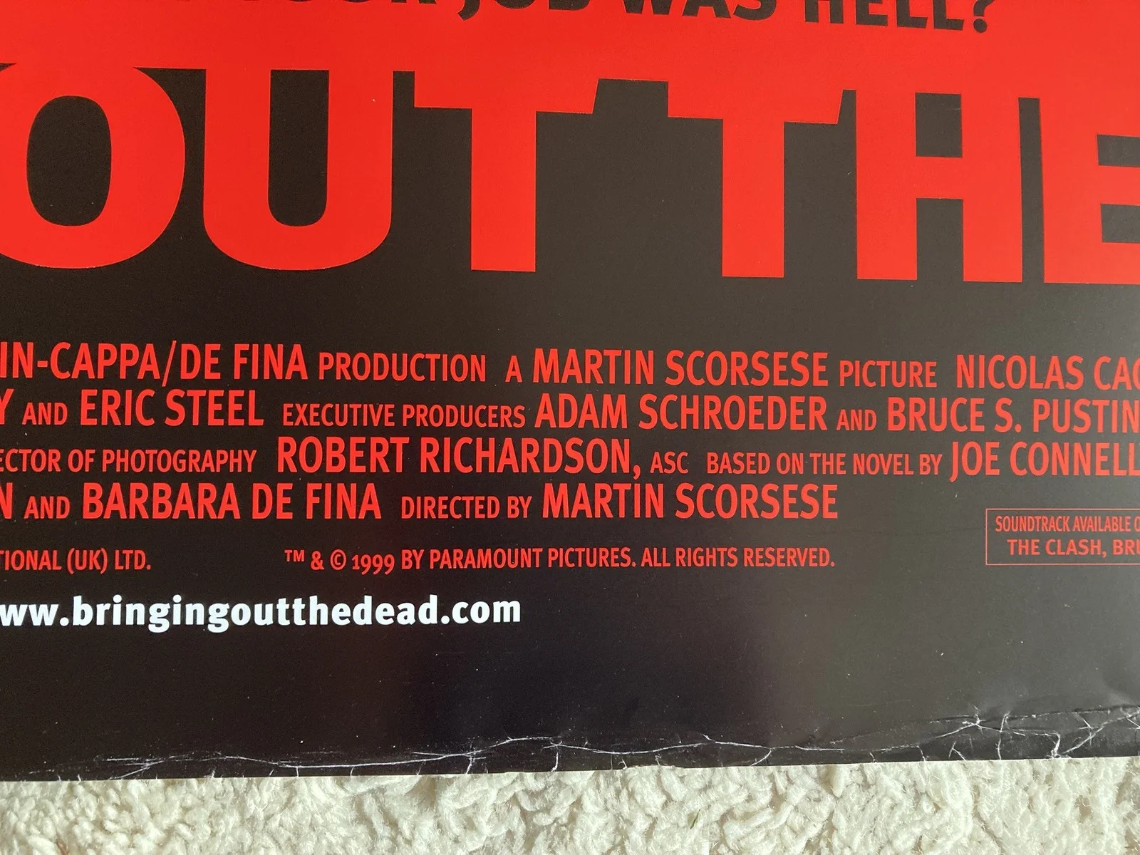 Bringing Out the Dead Original Cinema UK Quad Poster, image 2