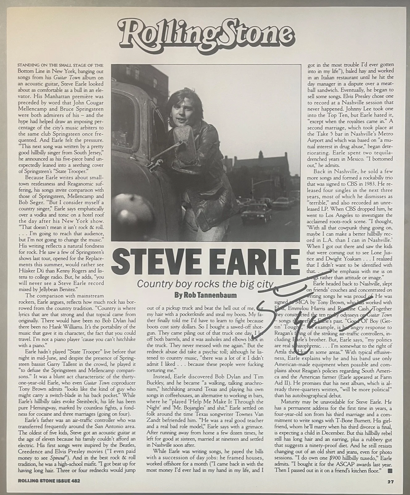 Steve Earle : Someday 12" signed twice vinyl autographed ( Lp ), изображение 3