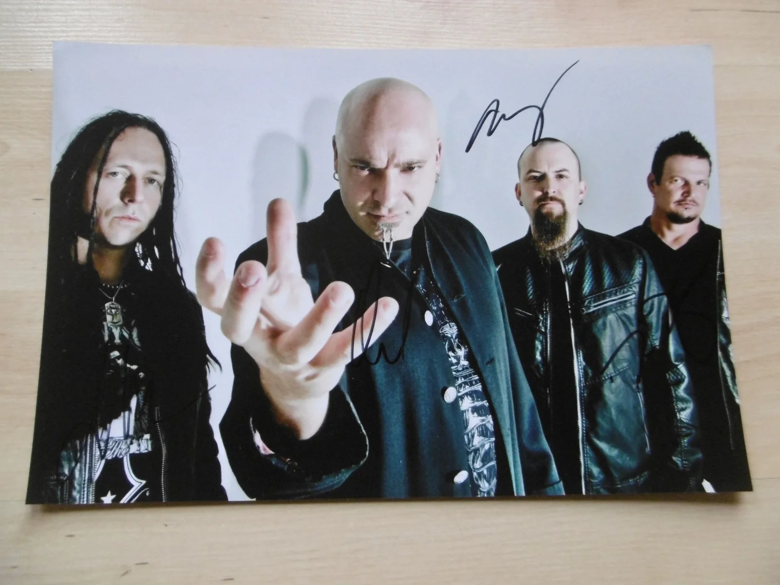 Disturbed Band signed 8x12 inch photo autographs ACOA, image 2