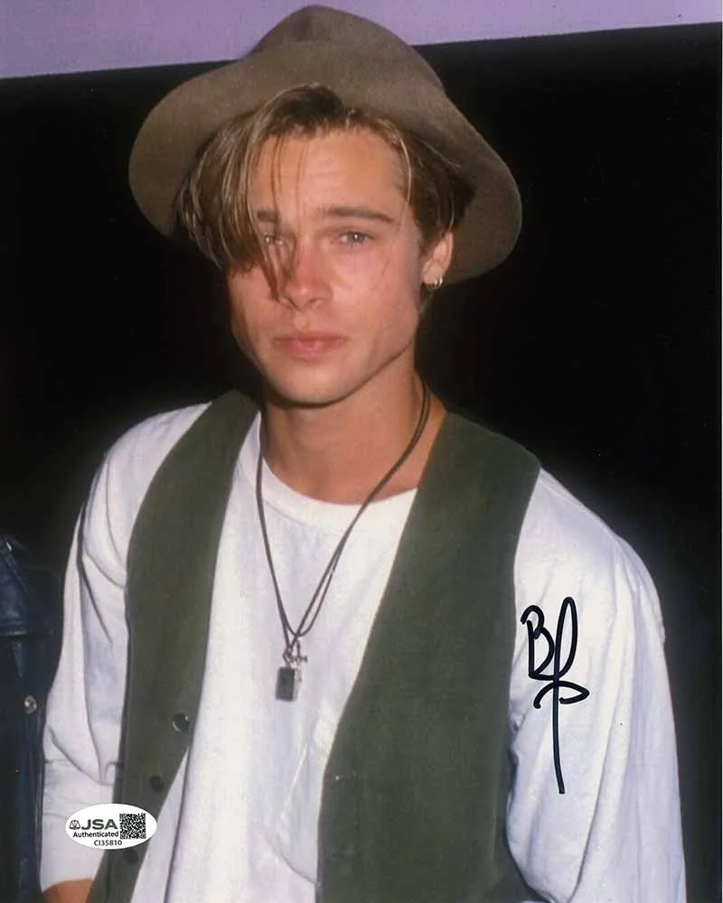 A Star — Brad Pitt 8X10 Photo Hand Signed Autographed JSA COA