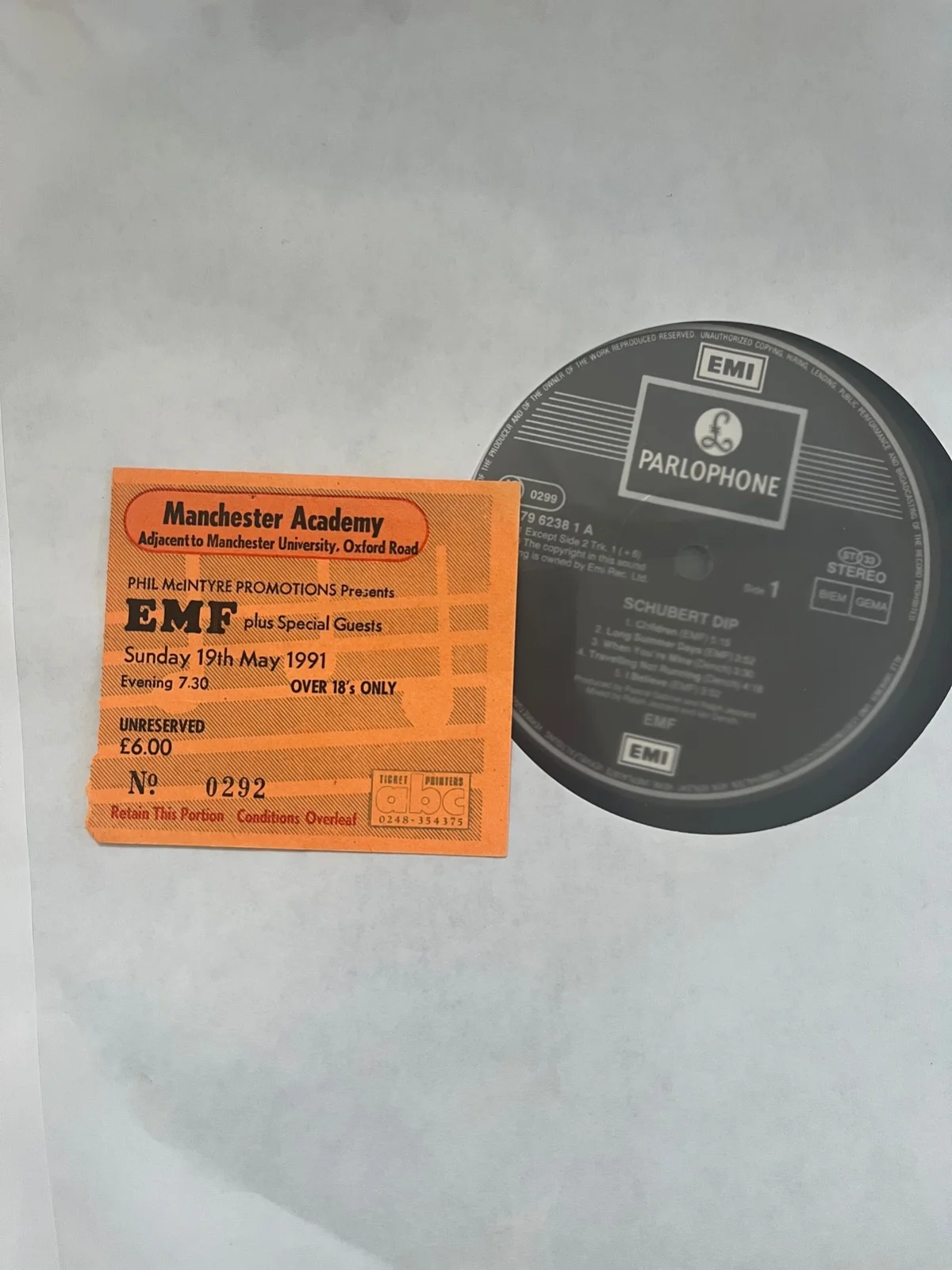 EMF : Schubert Dip fully signed vinyl original 5 autographed Lp ( Jesus Jones ), image 5