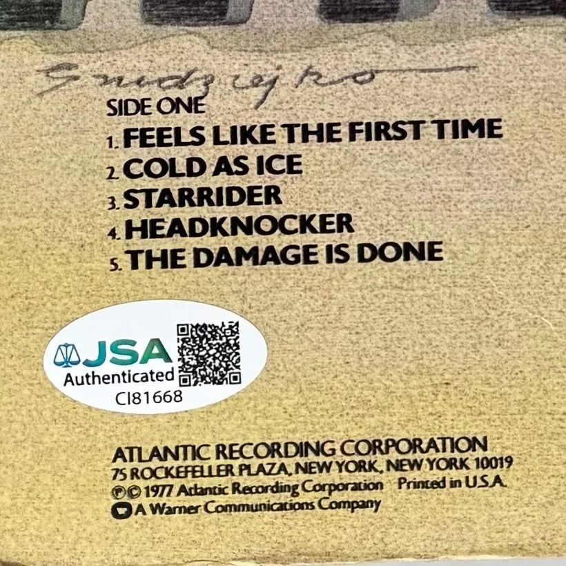 Lou Gramm FOREIGNER Signed Vinyl Record Album Self Titled LP Autograph JSA COA, image 4