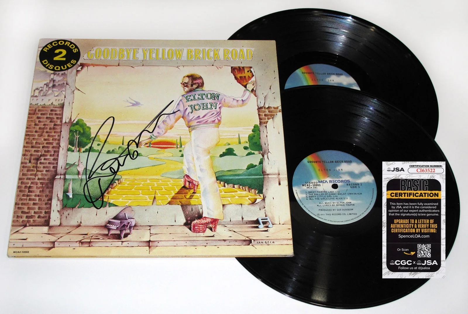 Bernie Taupin — Bernie Taupin signed ELTON JOHN "GOODBYE YELLOW BRICK ROAD" Vinyl Album JSA COA, изображение 5