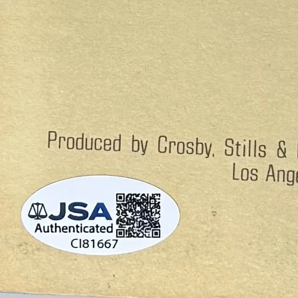 Stephen Stills & Graham Nash Signed Autograph CSNY So Far Vinyl Album LP JSA COA, изображение 4