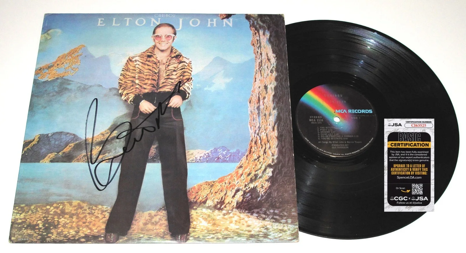 Bernie Taupin — Bernie Taupin signed ELTON JOHN "CARIBOU" Vinyl Album EXACT PROOF c JSA COA, image 5