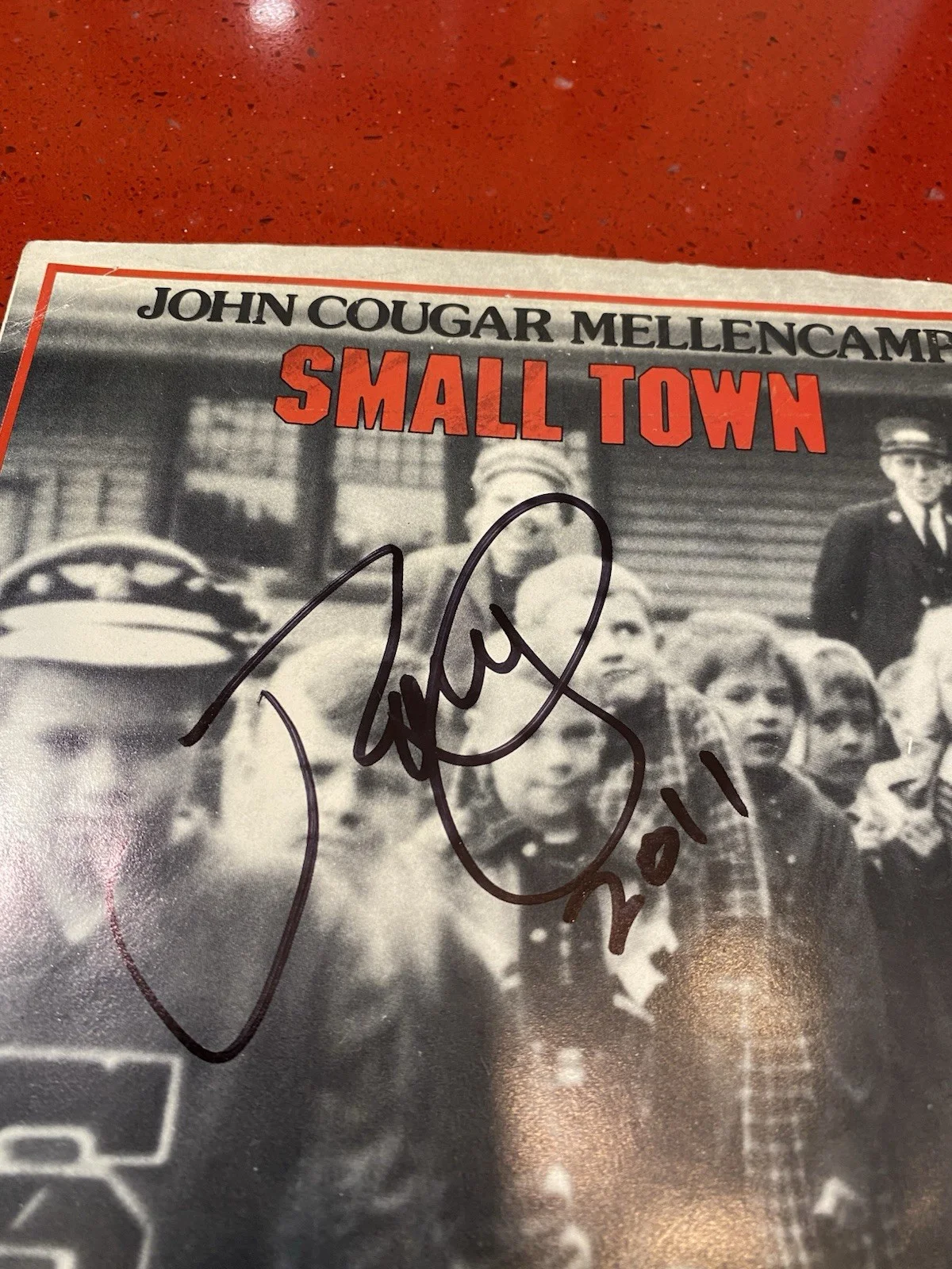 John Cougar Mellencamp Signed (45) Record Album Sleeve, image 2
