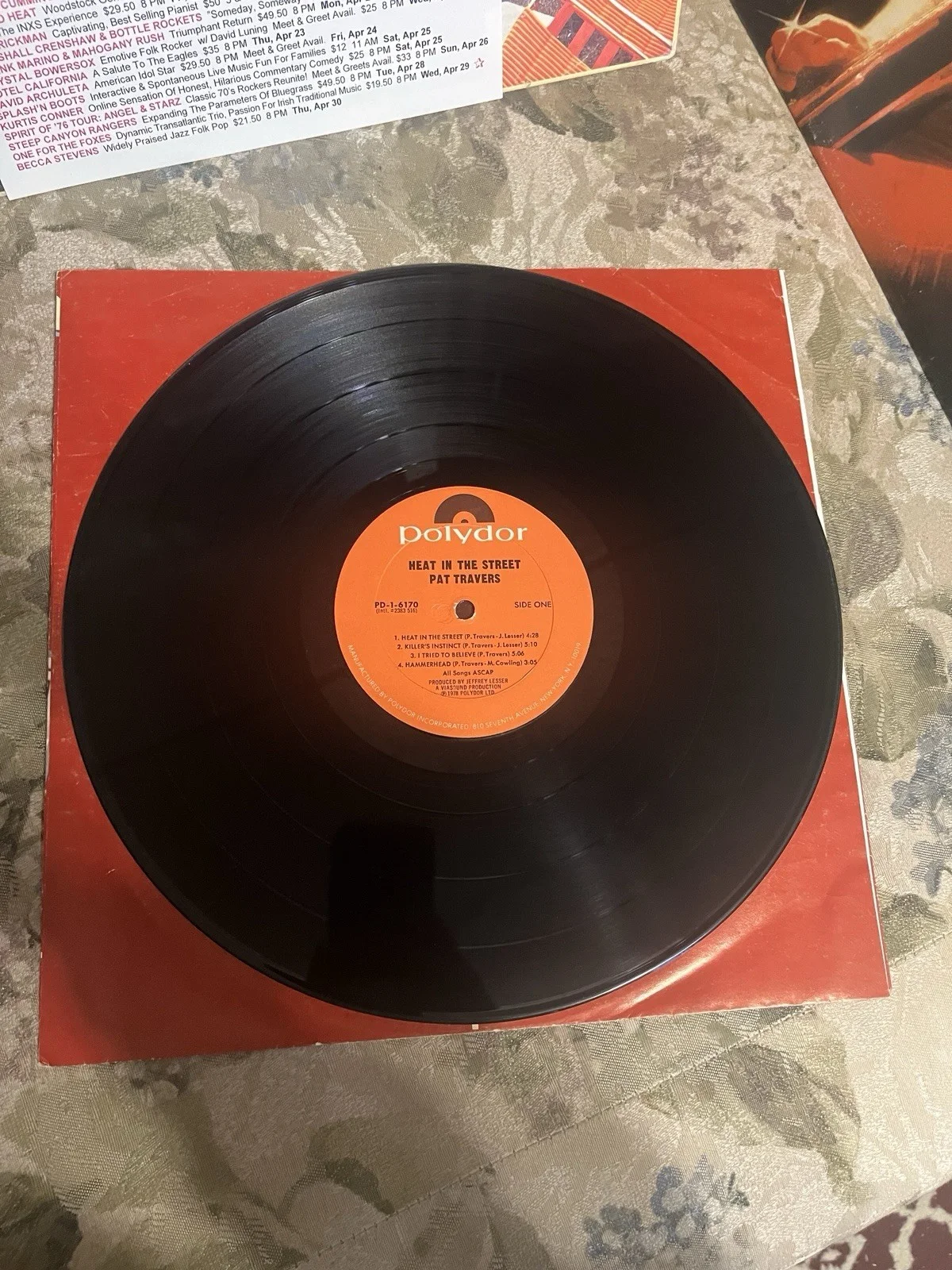 Pat Travers SIGNED Record *Heat In The Street*, изображение 3