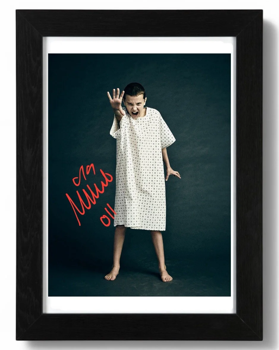 Millie Bobby Brown Signed Autograph PHOTO Pre Print 6x4/A4/ Framed, изображение 2