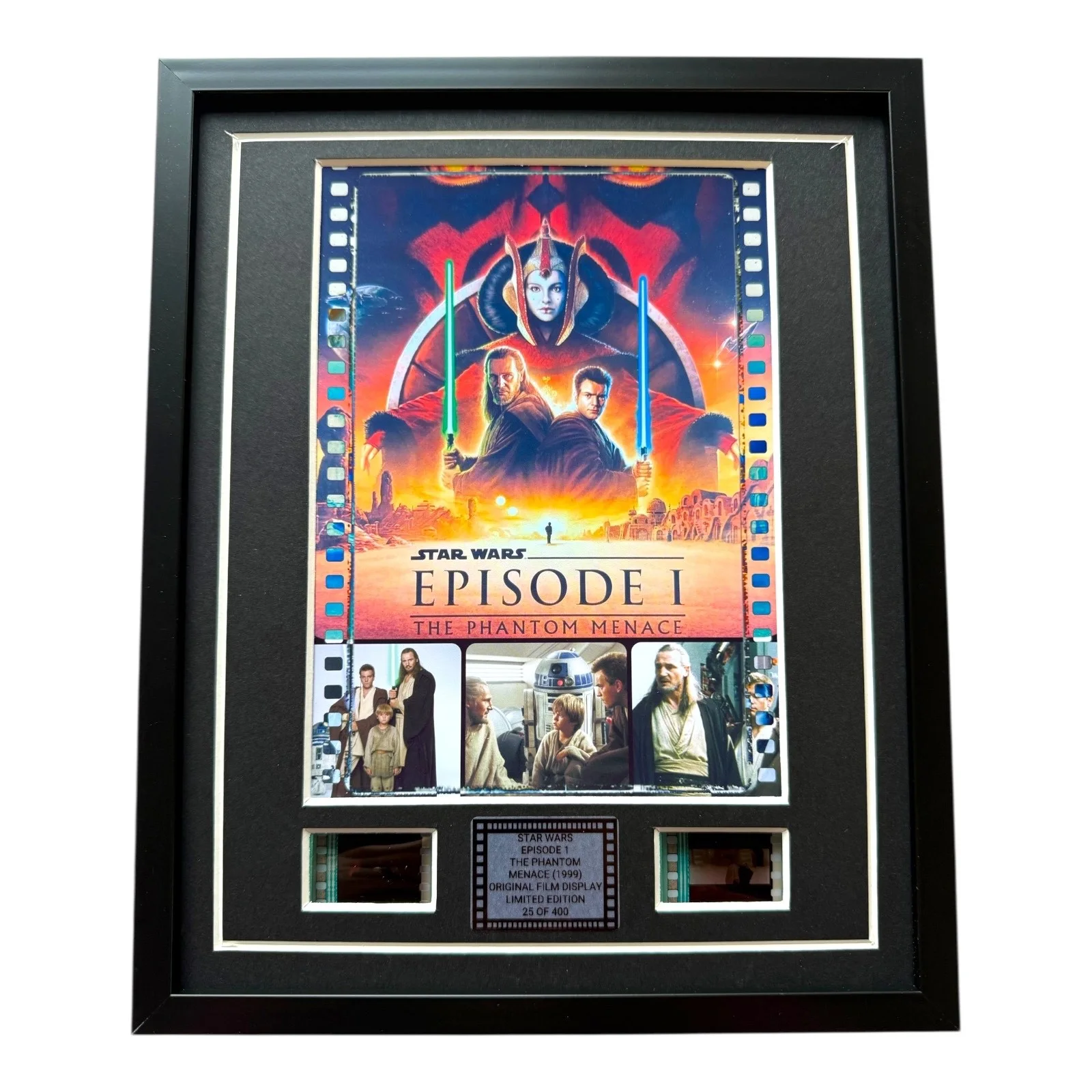 STAR WARS THE PHANTOM MENACE FRAMED FILM CELLS MEMORABILIA INCLUDES COA, image 2
