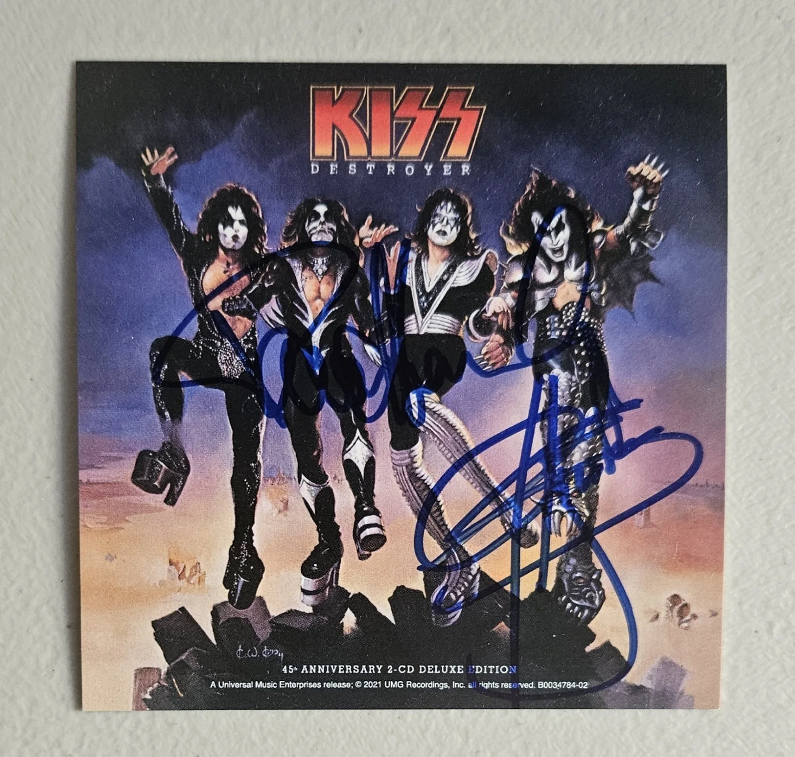 GENE SIMMONS And PAUL STANLEY Signed "Destroyer" KISS CD Insert JSA COA psa bas, image 3