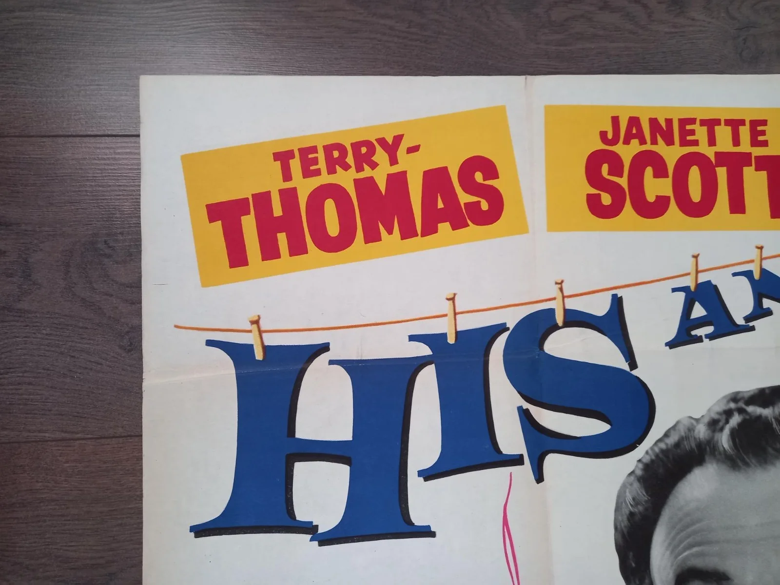 HIS AND HERS 1961 BRITISH QUAD POSTER TERRY-THOMAS JANETTE SCOTT NICOLE MAUREY, изображение 3