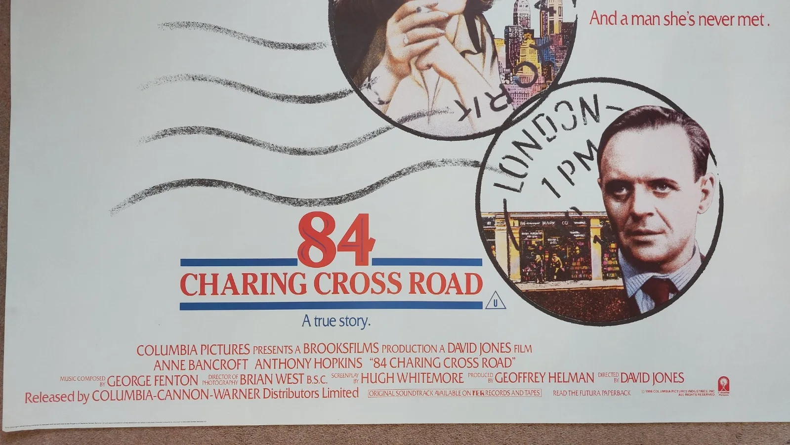 84 Charing Cross Road Original UK Quad Poster, image 3