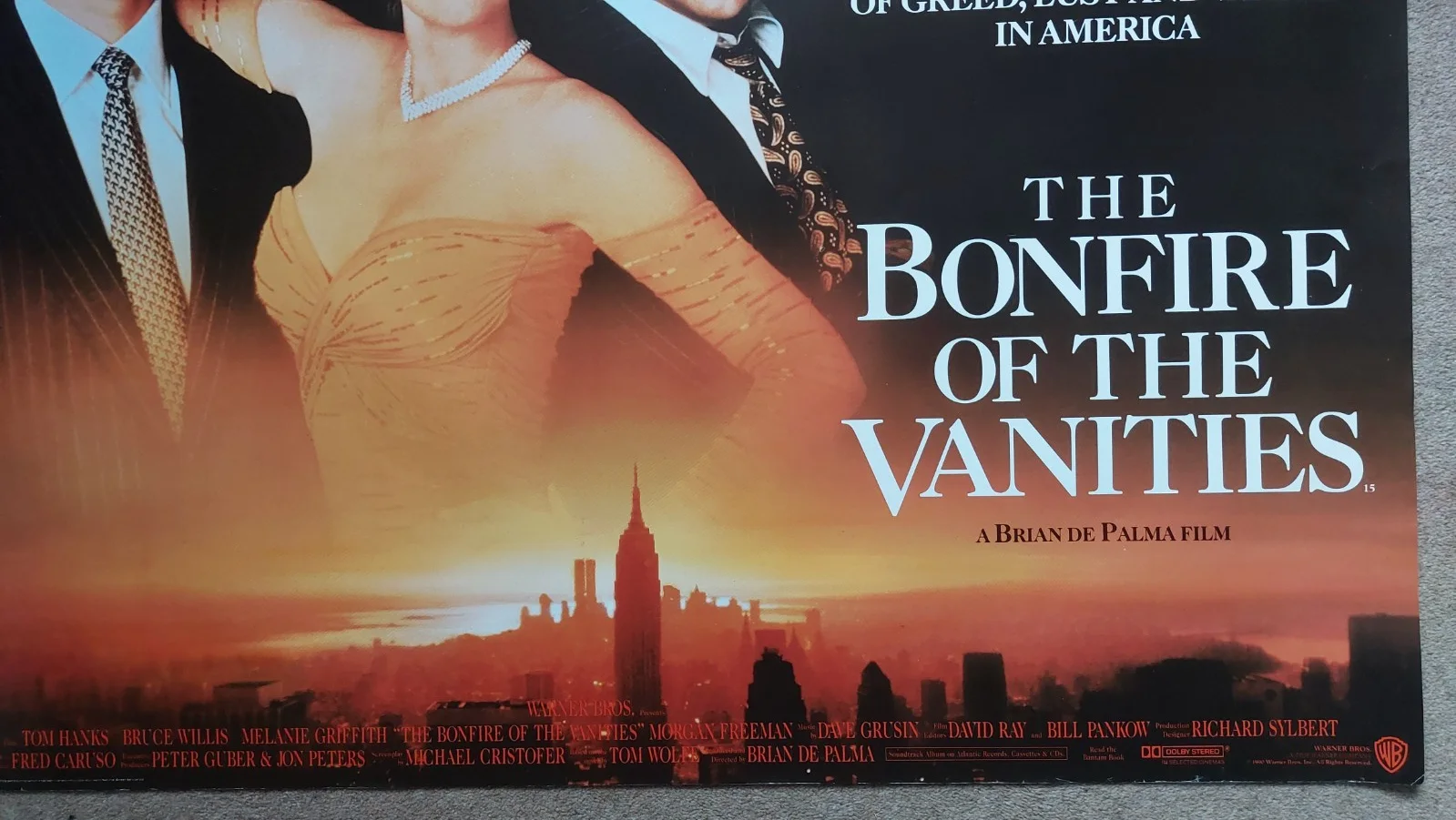 Bonfire of the Vanities Original UK Quad Poster, image 4