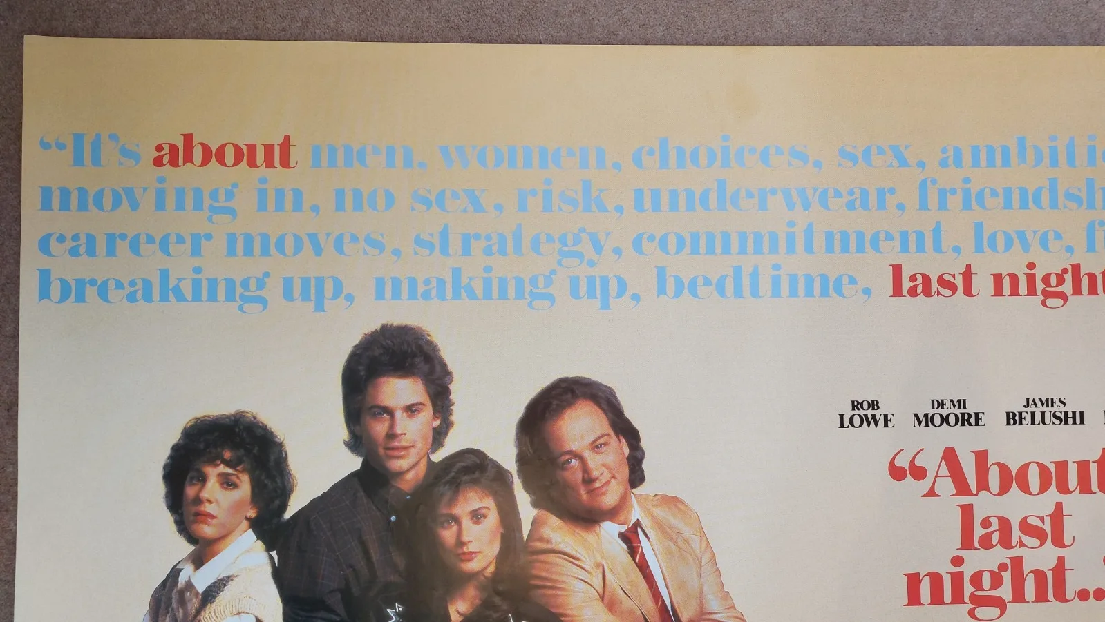 About Last Night Original UK Quad Poster, image 2