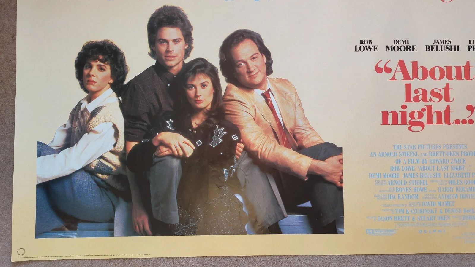 About Last Night Original UK Quad Poster, image 3