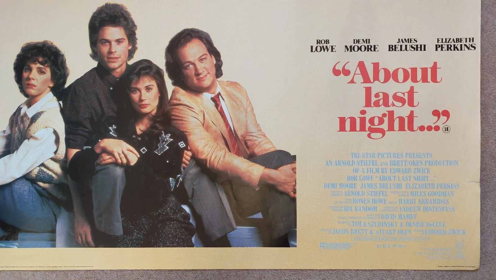 About Last Night Original UK Quad Poster, image 4