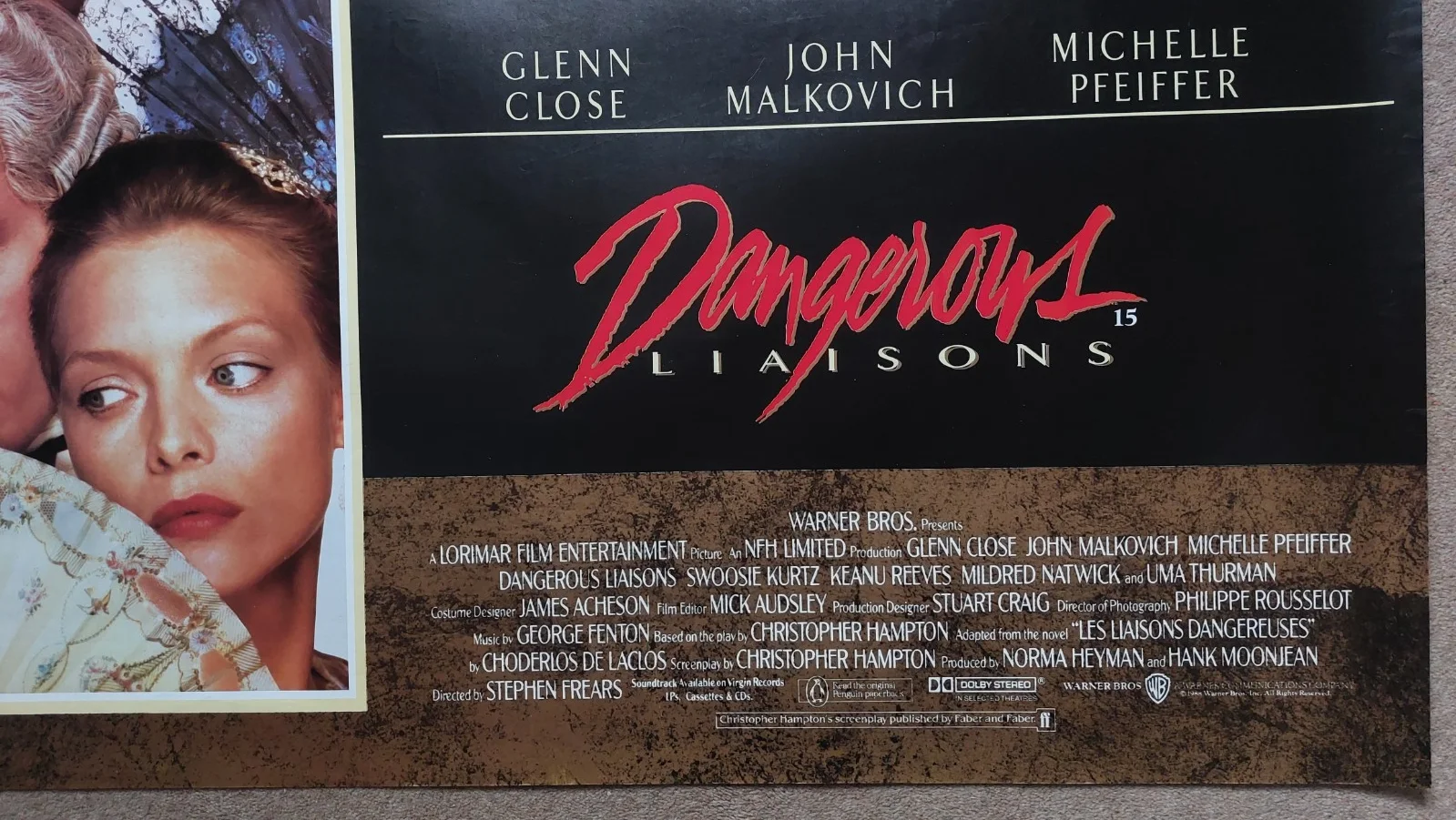 Dangerous Liaisons Original UK Quad Poster, изображение 4