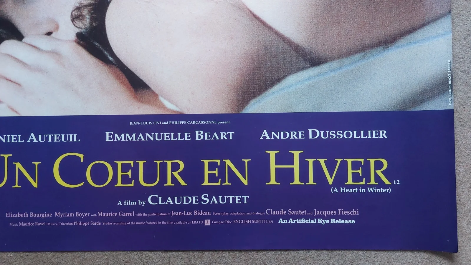 Un Coeur en Hiver (A Heart in Winter) Original UK Quad Poster, изображение 4