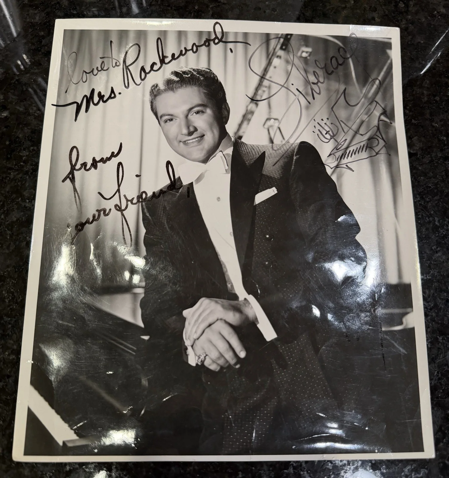 Liberace — Liberace Signed 8x10 Movie Photo Inscription Personal Sketch Beckett Confirmed