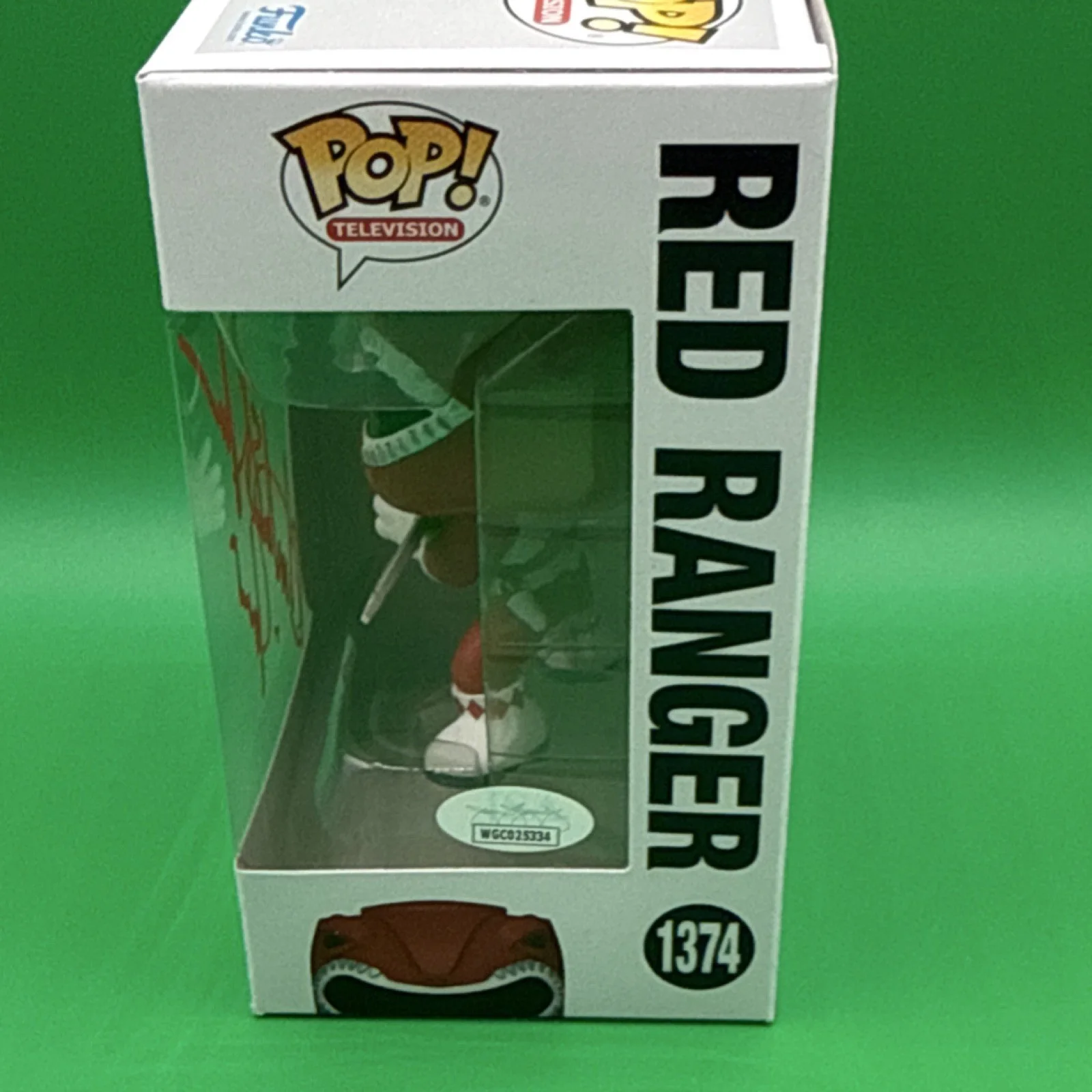 Funko Pop Power Rangers Red Ranger #1374 Signed by Austin St. John, image 3