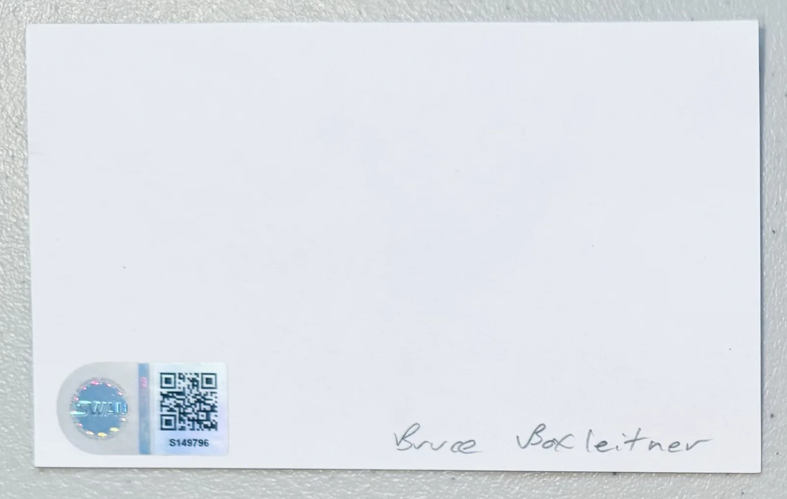 Bruce Boxleitner Signed Autographed 3x5 Card SWAU Authenticated Tron Babylon 5, изображение 2