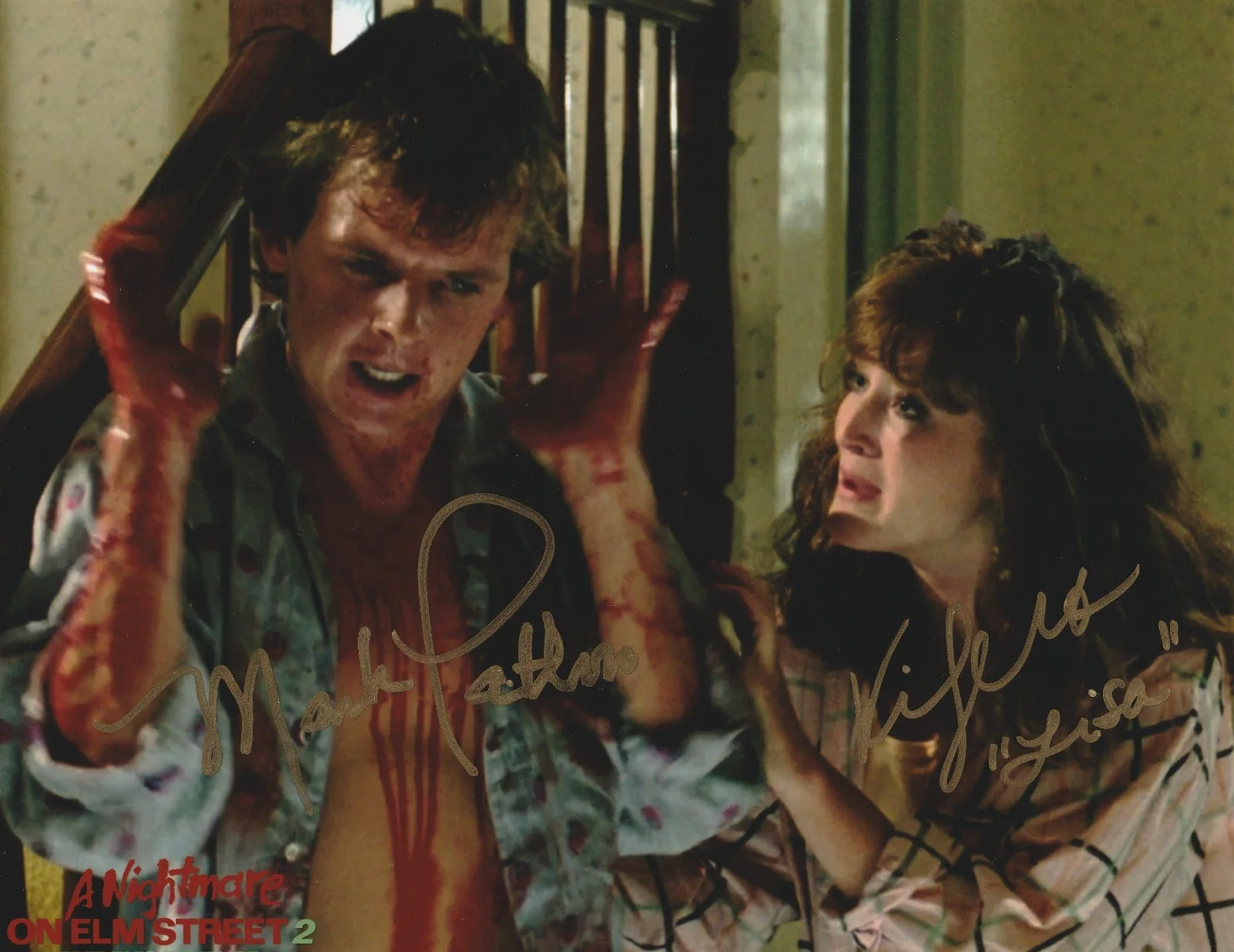 MARK PATTON & KIM MYERS — MARK PATTON & KIM MYERS SIGNED COLOR PHOTO NIGHTMARE ON ELM STREET 2 AUTOGRAPH
