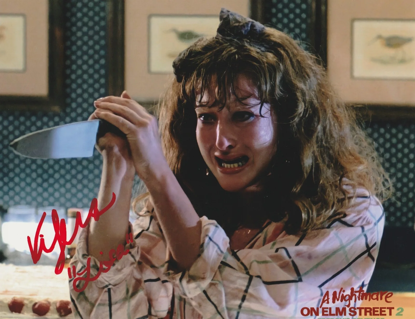 KIM MYERS — KIM MYERS SIGNED COLOR PHOTO NIGHTMARE ON ELM STREET 2 LISA AUTOGRAPH HORROR