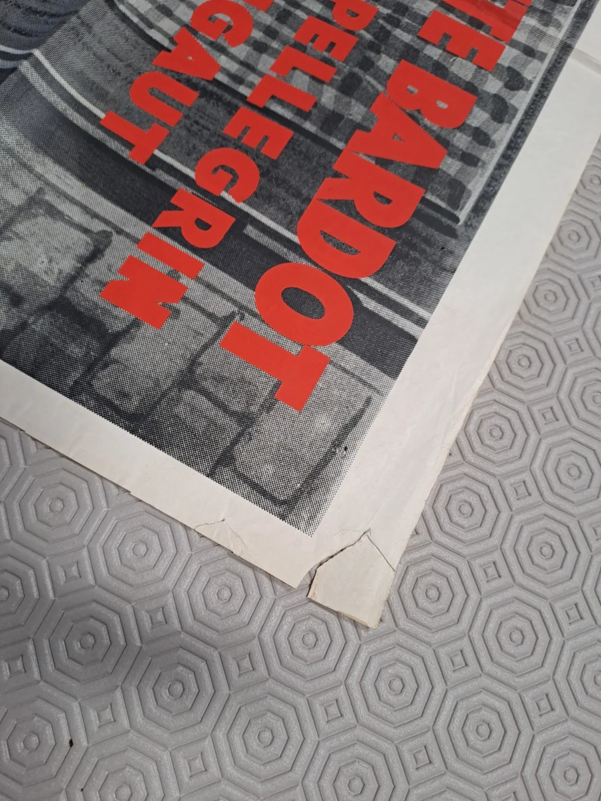 1950s French \film poster The light Across the Street Brigitte Bardot 39 by 30", изображение 5