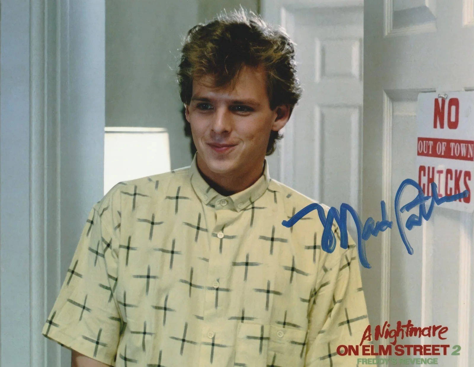 MARK PATTON — MARK PATTON SIGNED COLOR 10X8 PHOTO NIGHTMARE ON ELM STREET 2 HORROR AUTOGRAPH