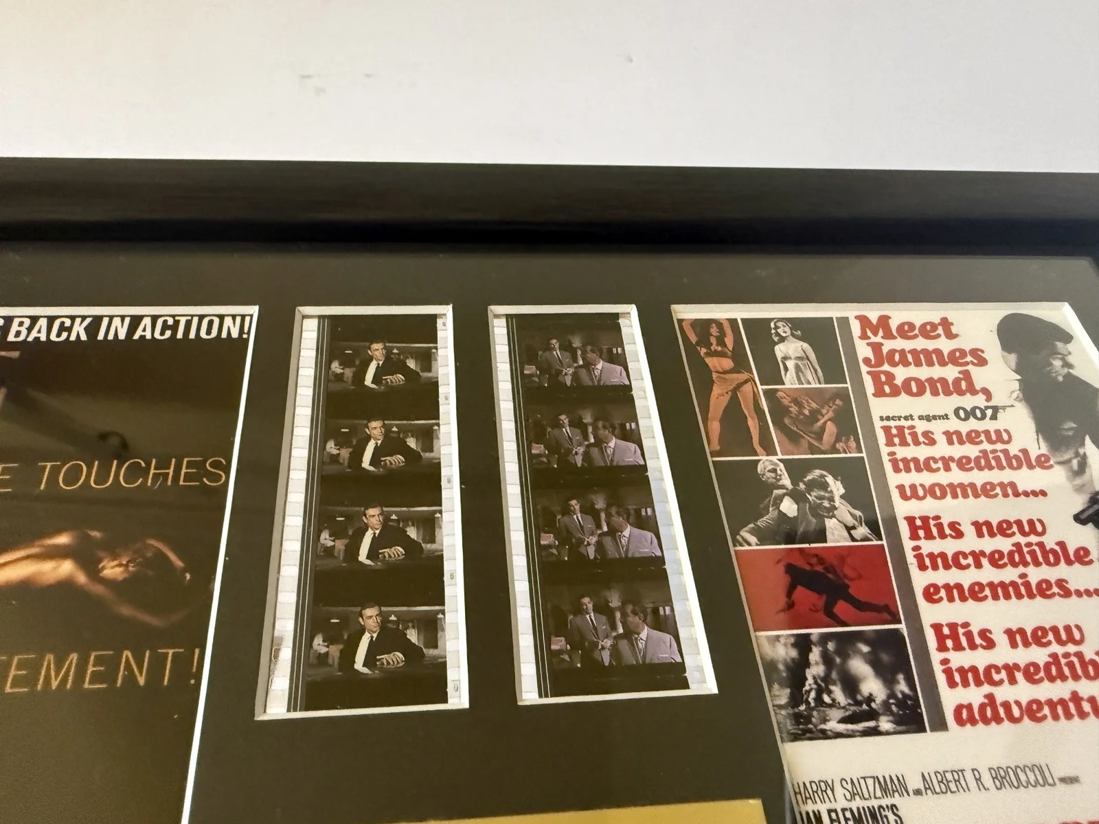 JAMES BOND 007 framed FROM RUSSIA WITH LOVE & GOLDFINGER original 35 film cells, изображение 4