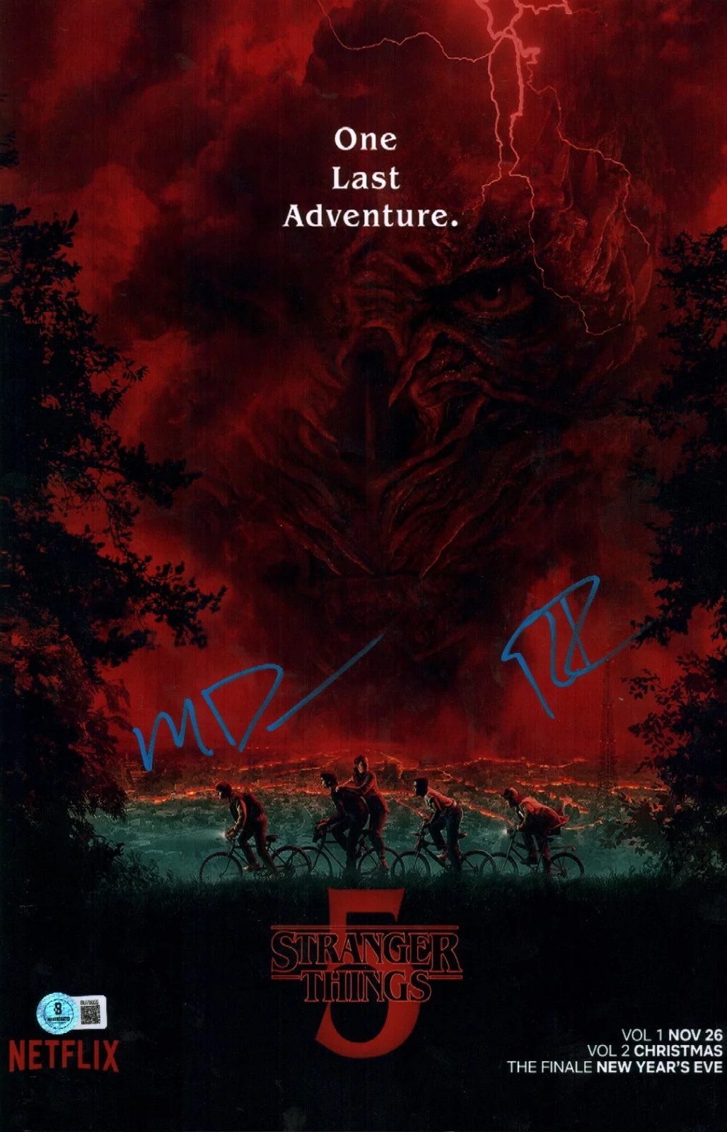 matt and ross duffer — DUFFER BROTHERS SIGNED STRANGER THINGS 11X17 PHOTO MATT ROSS SEASON 5 BAS COA