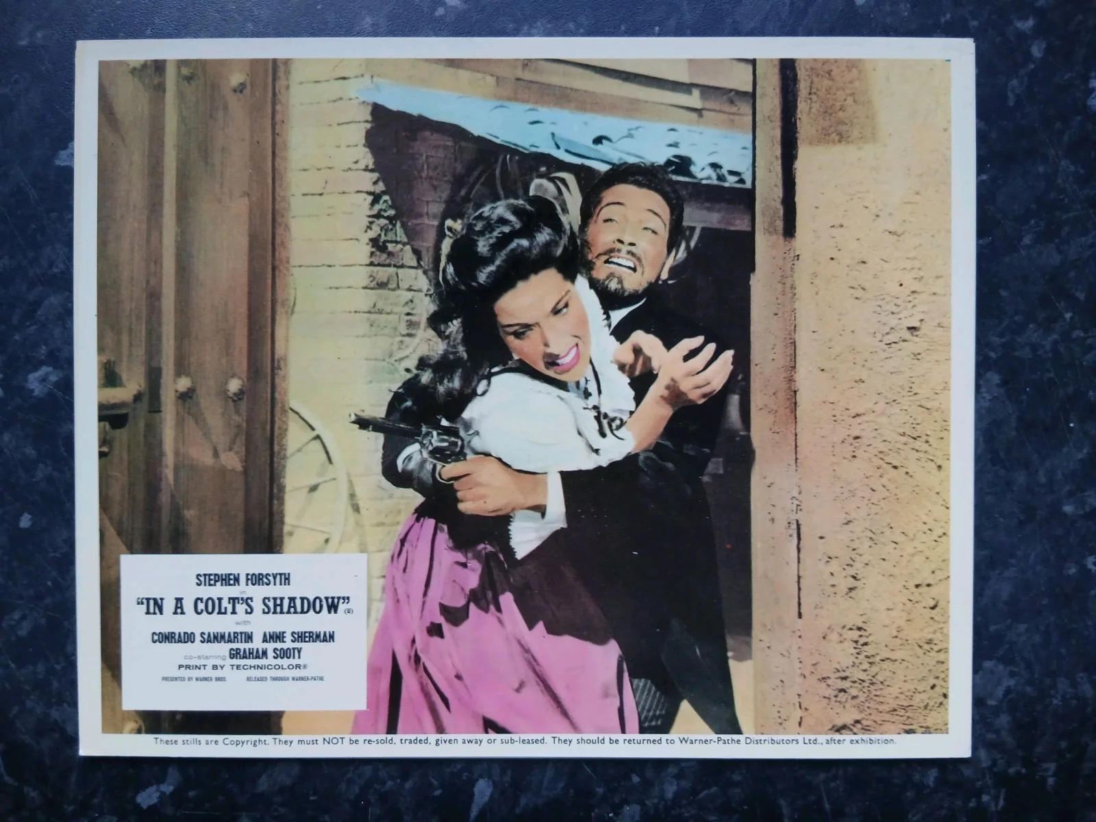 IN A COLTS SHADOW, SET OF 8 LOBBY CARDS. STEPHEN FORSYTH, GIOVANNI GRIMALDI., image 4