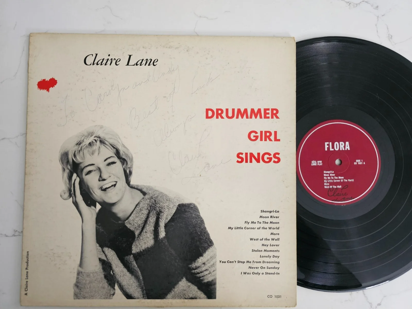 Claire Lane Hand Signed Autographed Drummer Girl Vinyl LP, изображение 2