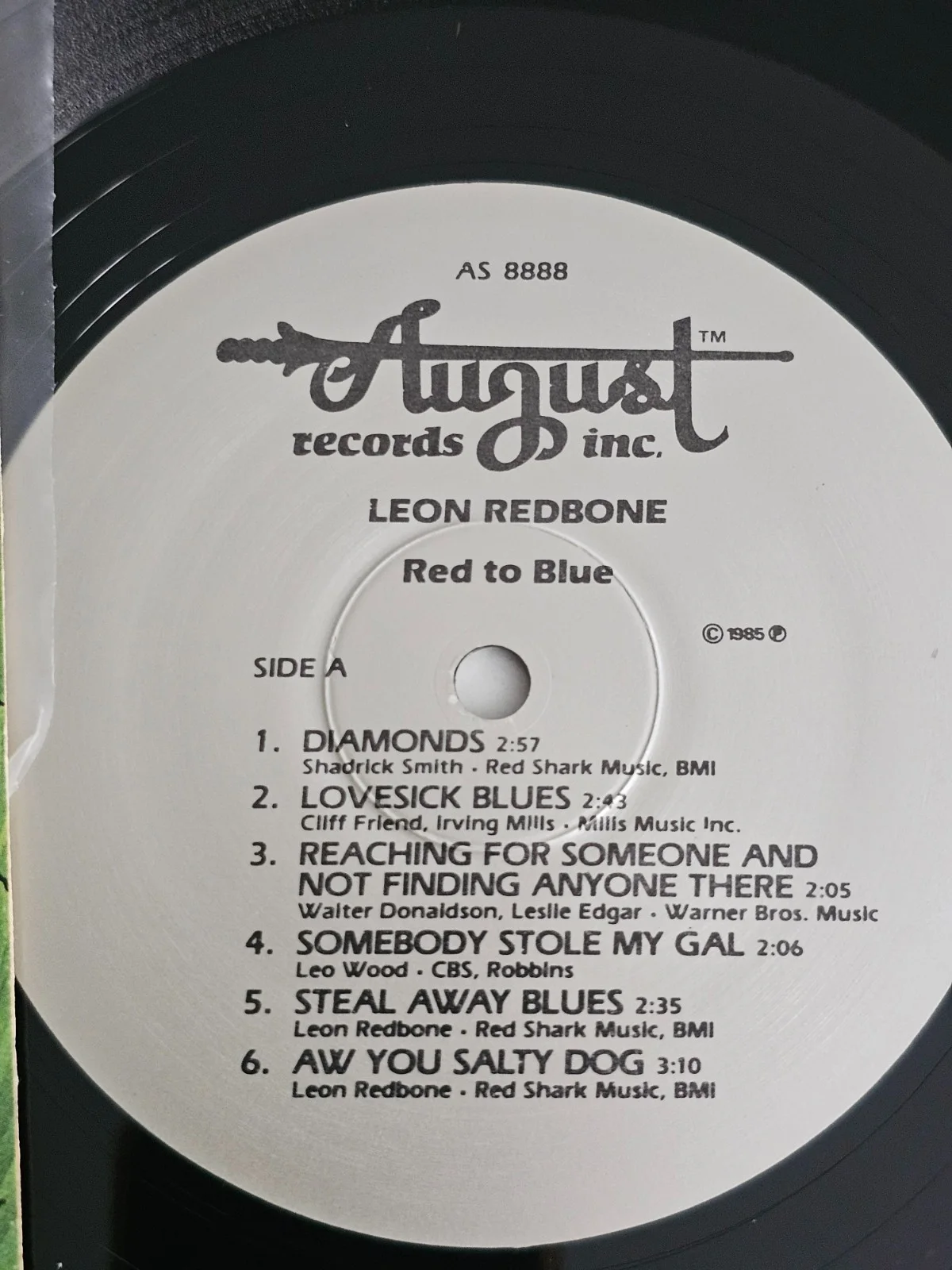 LEON REDBONE "Red To Blue" RARE Hand Signed Autographed Record Vinyl LP, изображение 3