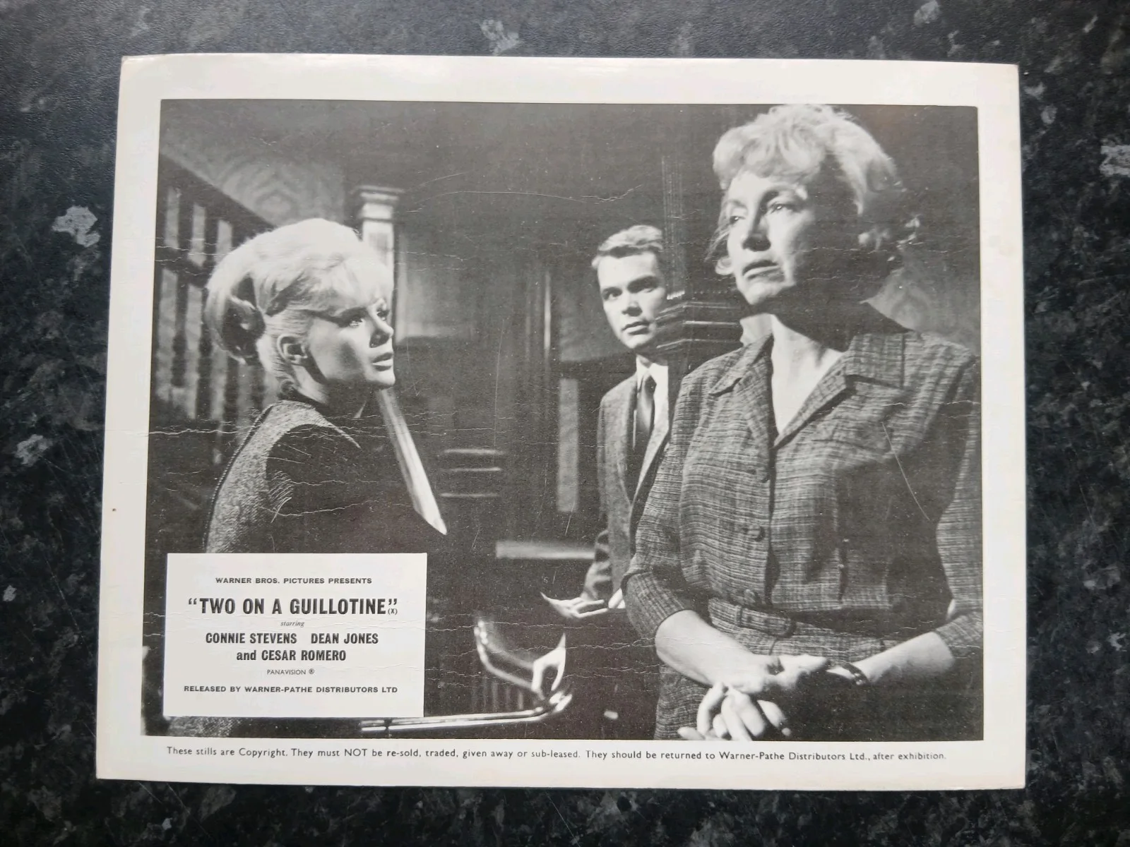 TWO ON A GUILLOTINE, SET OF 8 LOBBY CARDS. CONNIE STEVENS,DEAN JONES, image 2