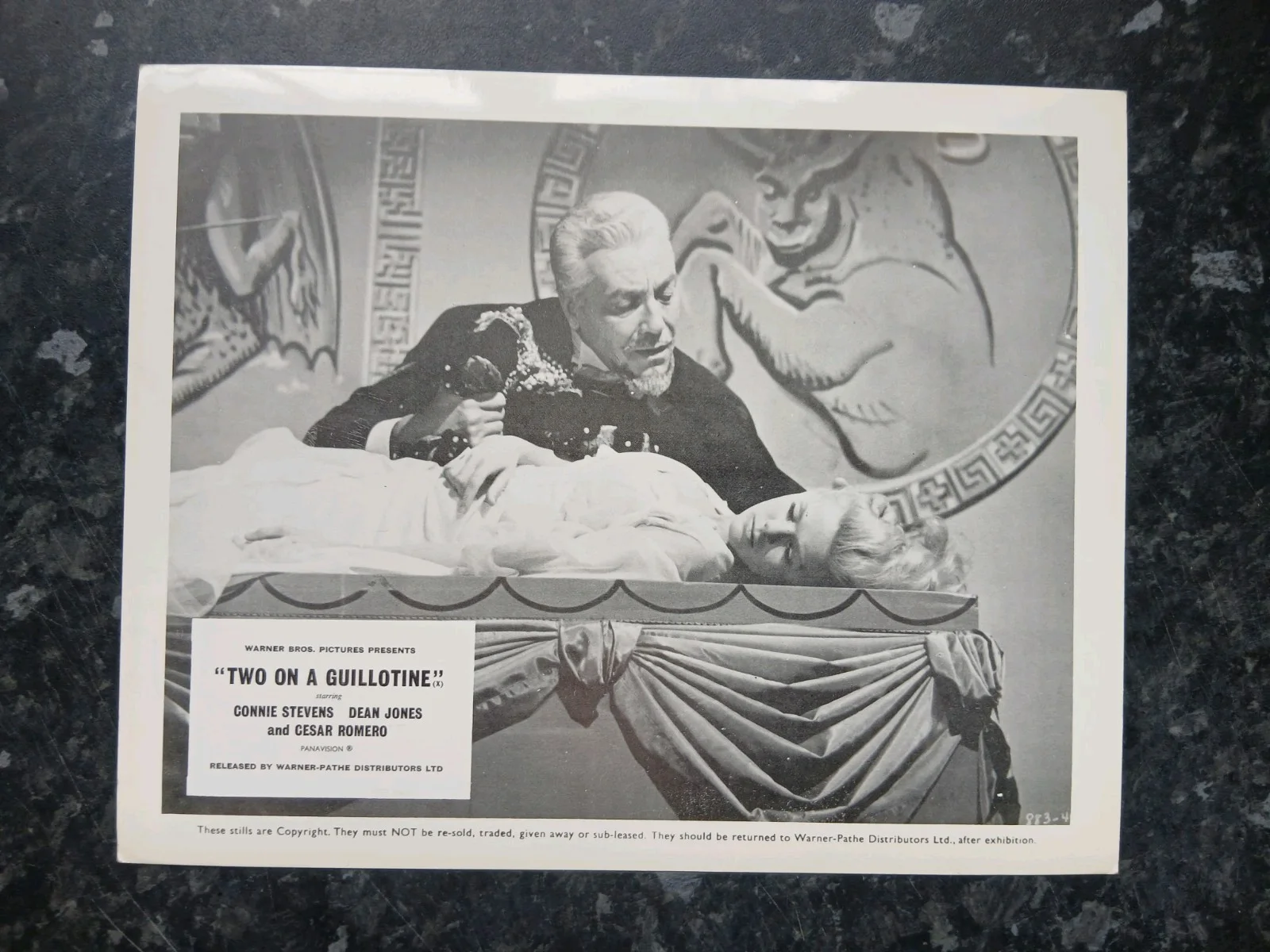 TWO ON A GUILLOTINE, SET OF 8 LOBBY CARDS. CONNIE STEVENS,DEAN JONES, image 4