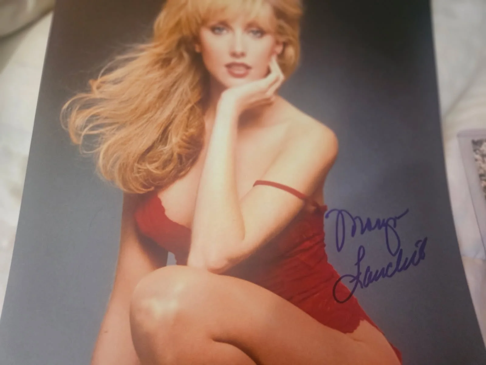 Morgan Fairchild — Morgan Fairchild autographed 11x17 red teddy sexy photo JSA Certified, изображение 2