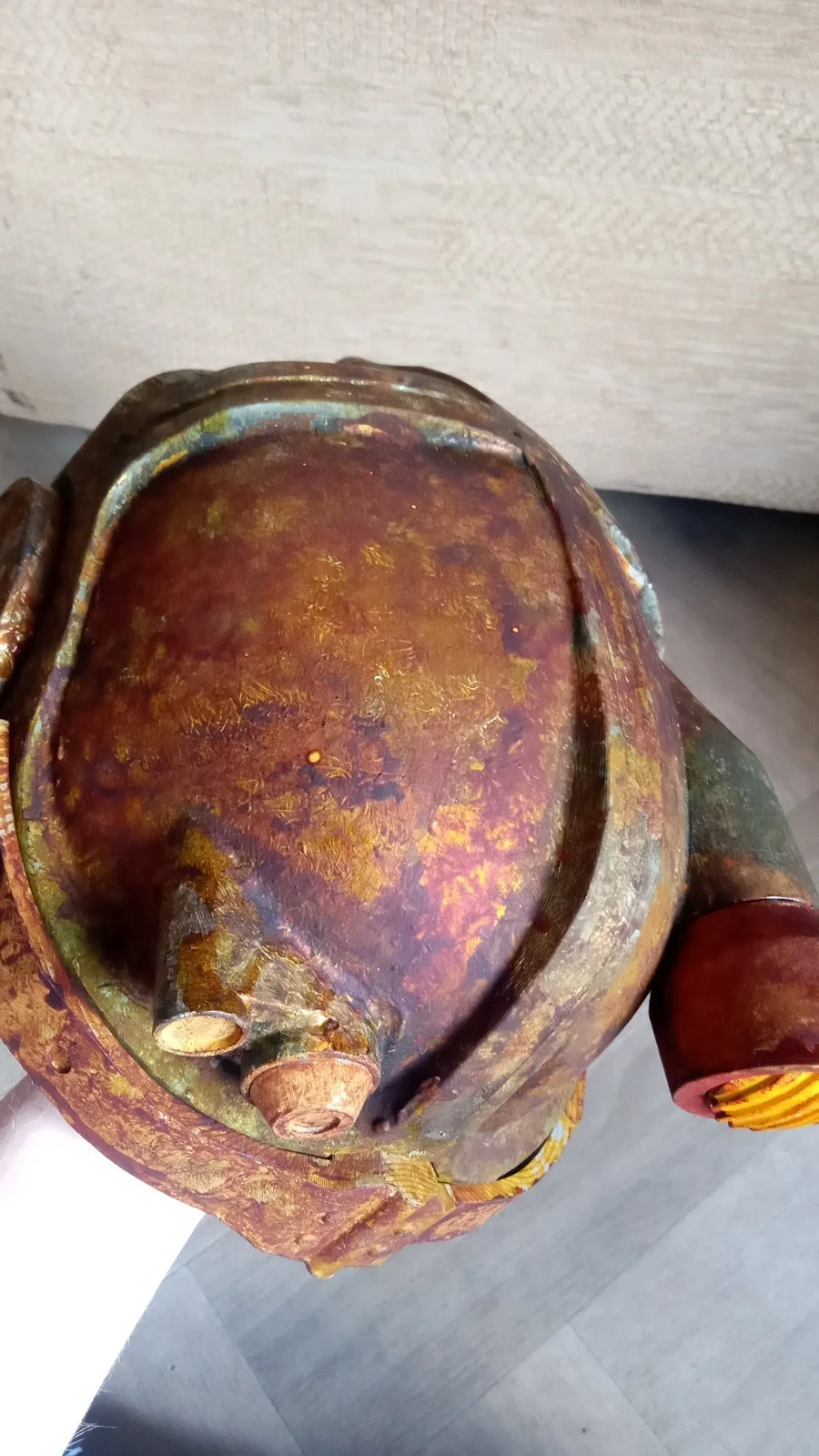 Fallout Combat Armor Helmet 3d printed Prop Rust bucket Edition, image 2